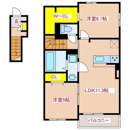 カレント　ライズ　天辰の物件間取画像